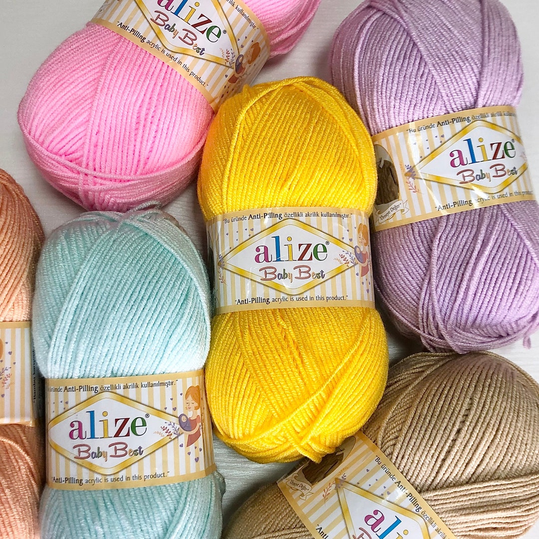 Alize Baby Best, Soft Yarn, Bamboo Blend Yarn, Acrylic Yarn, Anti Piling Baby Yarn, Baby Clothes