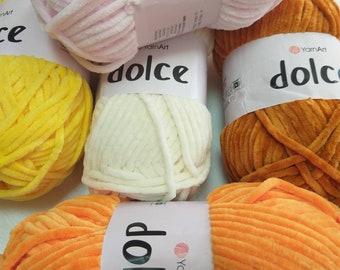Dolce yarn, YarnArt Dolce ,Amigurumi Plysh yarn , Baby Knitting and crochet yarn,Plush micro polyester yarn , Amigurumi crochet yarn