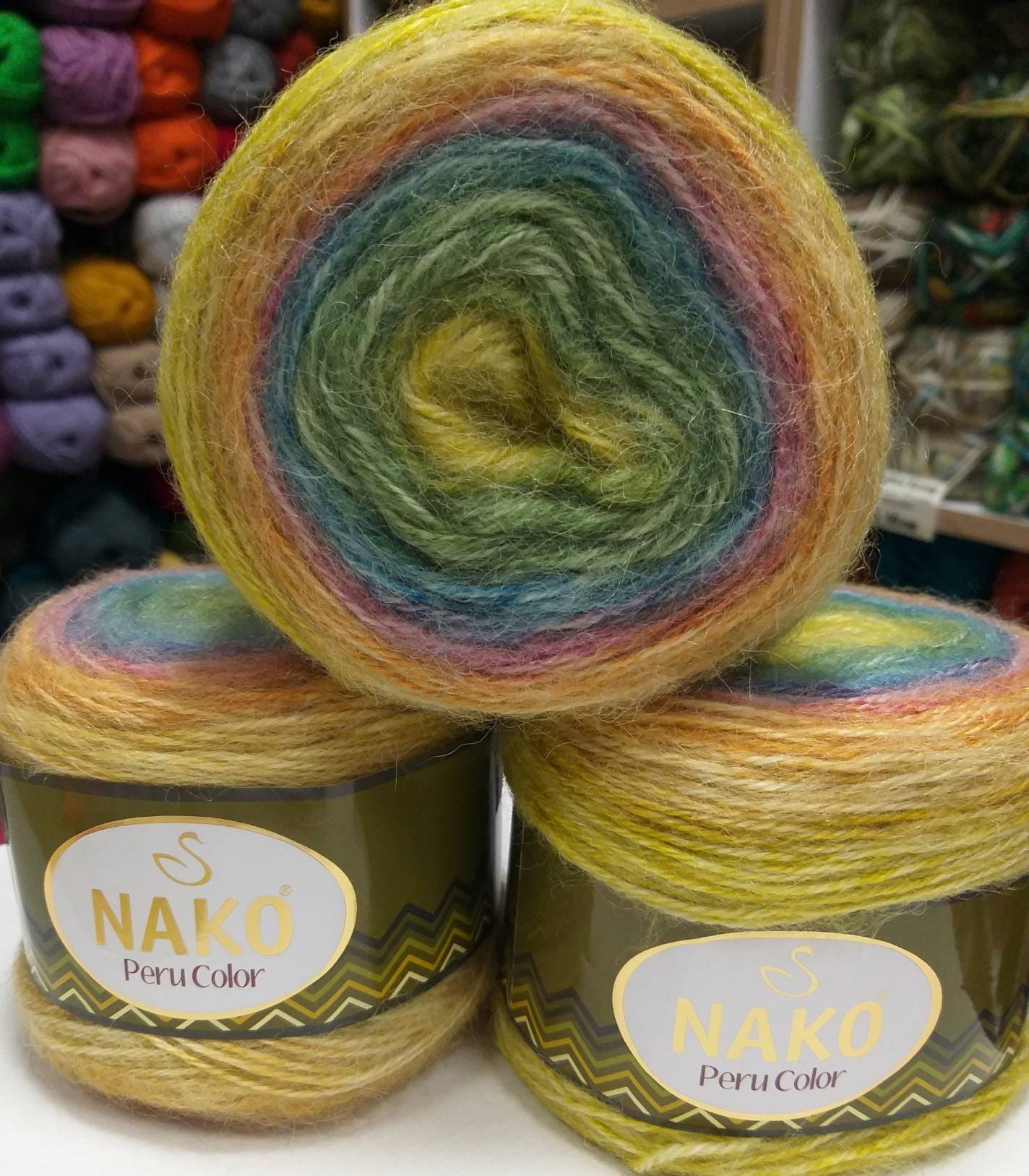 Alpaka Yarn , Nako Peru Color , Knitting Batik Yarn , Winter Yarn
