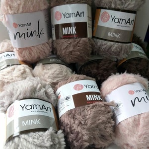 Yarnart Mink Fur Yarn, Soft Fur Yarn Chunky Fluffy Faux Fur Yarn Fuzzy Fur  Yarn Eyelash Yarn for Crochet Knit Clothes Knitting 50gr (Yarnart Mink 334)