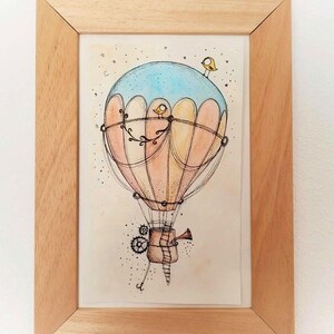 HAND-PAINTED postcard with WATERCOLORS (Not a print)