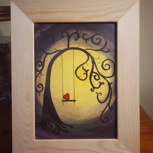 HAND-PAINTED postcard with acrylic paint (Not a print)