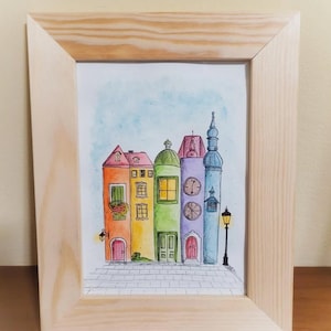HAND-PAINTED postcard with WATERCOLORS (Not a print)