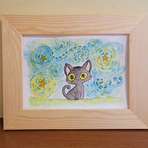 HAND-PAINTED postcard with WATERCOLORS (Not a print)
