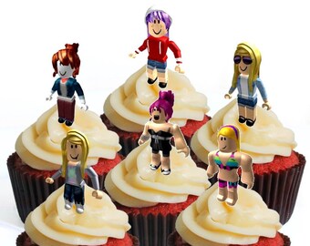12 Roblox Character Girl 2 Precut Edible Cupcake Toppers Etsy - 12 roblox character boy 2 precut edible cupcake toppers