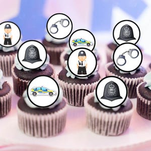 Essbare Cupcake Toppers - Notdienst Thema Kuchendekoration #1