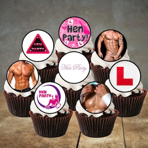 Toppers per cupcake per addio al nubilato - Decorazioni per torte commestibili per la serata delle donne - Addio al nubilato