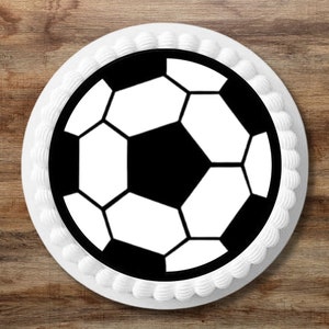 Décoration de gâteau comestible football prédécoupée - Décoration de gâteau ballon de football 7 pouces
