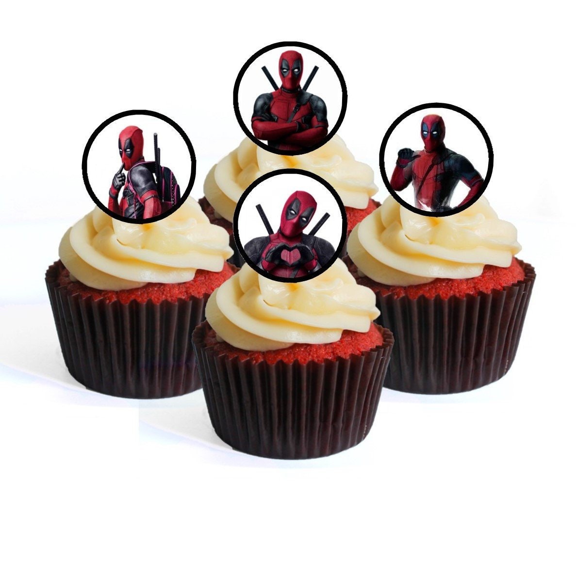 Deadpool edible Cake & Cupcake toppers  image Fast shipping!!!! 