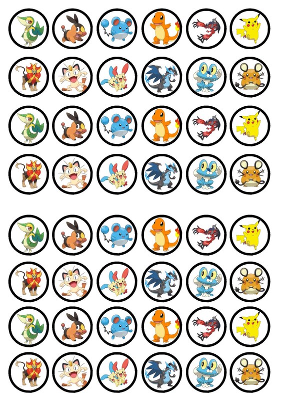 Koken en tafelen 24 x Pokemon Edible Cupcake Toppers Wafer Icing