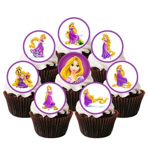Essbare Cupcake Toppers - Prinzessin Rapunzel