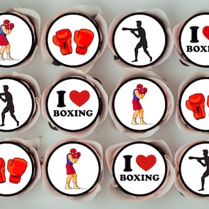Adornos comestibles para cupcakes de boxeo: decoraciones para tartas con temática deportiva