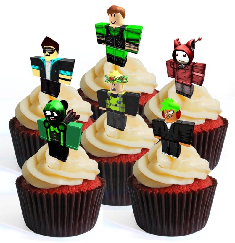 12 Roblox Character Boy 1 Precut Edible Cupcake Toppers Etsy - 