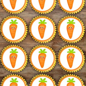 Adornos comestibles para cupcakes con forma de zanahoria: coloridas decoraciones para galletas y pasteles de Pascua