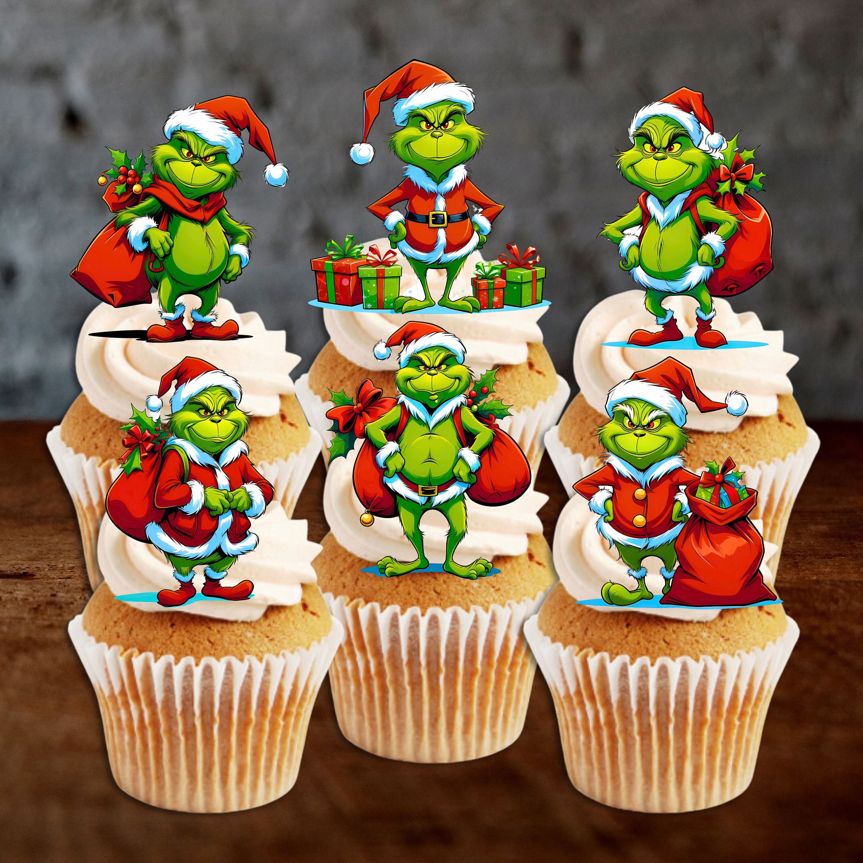 Lot de 50 décorations de gâteaux en papier comestible - Prédécoupées -  Motif : Sapin de Noël - Petites étoiles dorées - Idéales pour les cupcakes  de