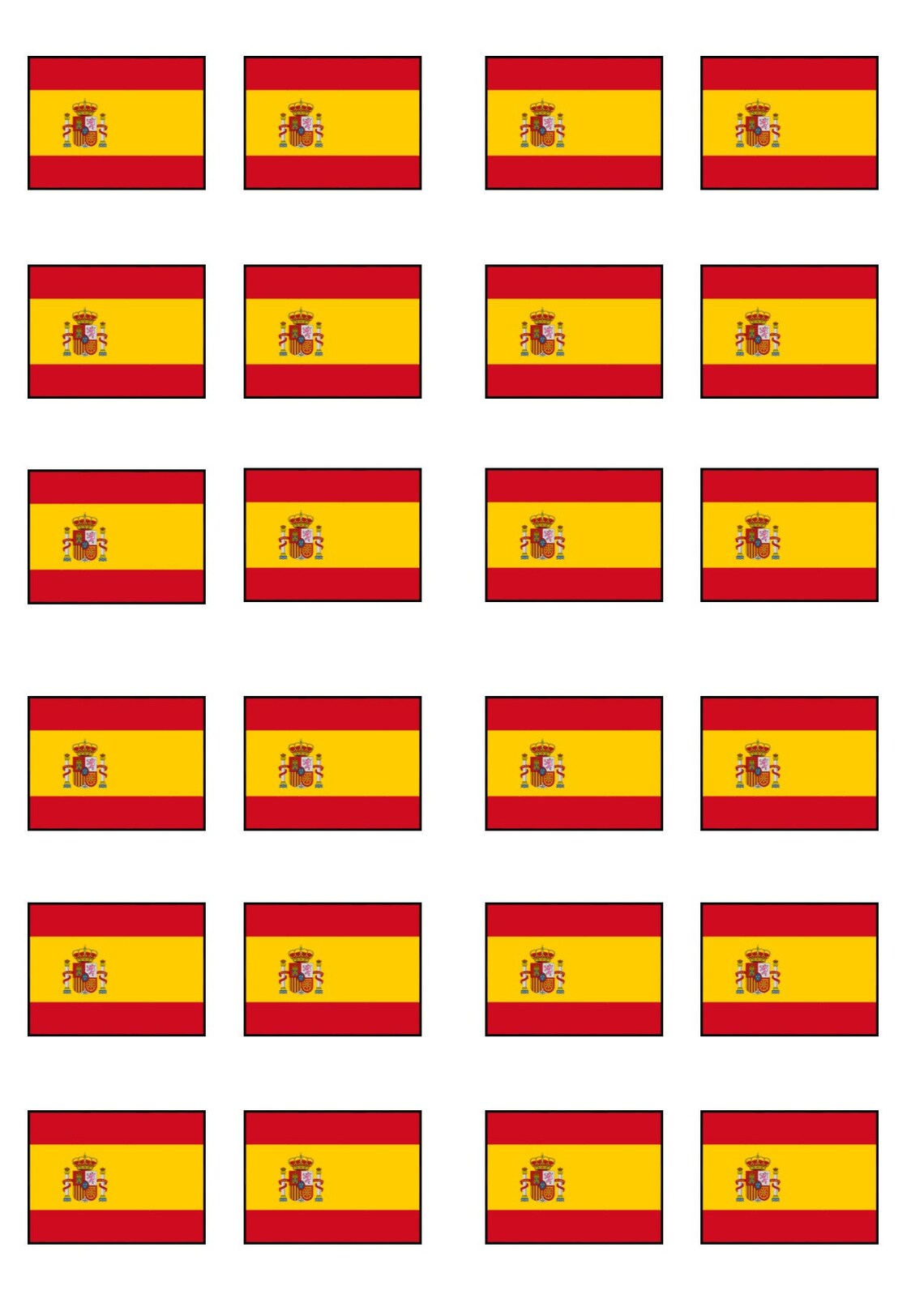 24 Spain Spanish Flag Edible Cupcake Toppers decoraciones de Etsy