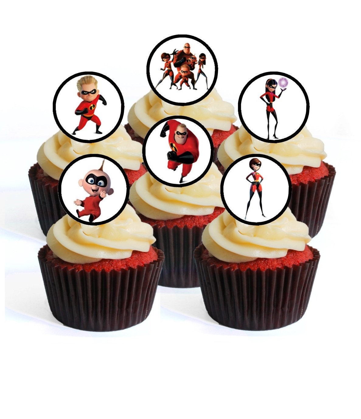 48 the Incredibles Edible Mini Cupcake Toppers PRECUT - Etsy