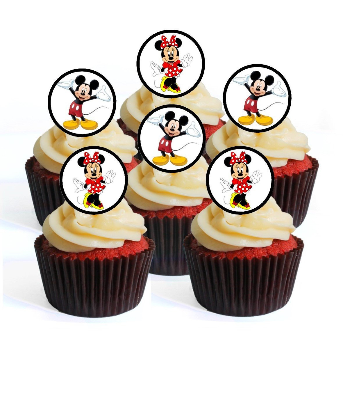 APPROX 5CM GREAT VALUE!! Details about   CHRISTMAS EDIBLE CUP CAKE TOPPERS X 24 