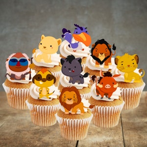Toppers de cupcake de leão - decorações de bolo comestíveis com tema de filme