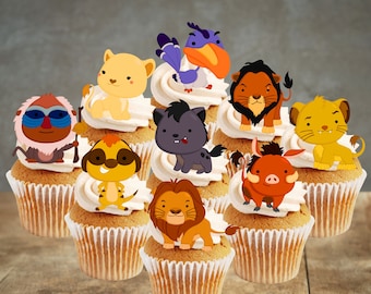 Lion Cupcake Toppers - Eetbare taartdecoraties met filmthema