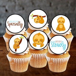 Decorazioni per torte commestibili a forma di bradipo - Decorazioni per cupcake a forma di giungla per feste e compleanni