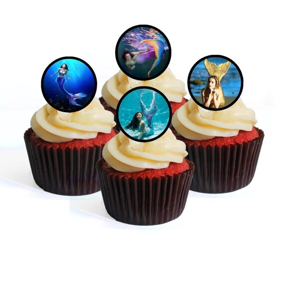 24 Bebé Ducha Magdalena Toppers Comestible-Stand Up Oblea Pastel Decoraciones de disco