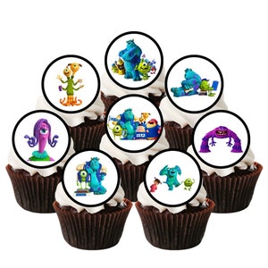 Monster essbare Cupcake Toppers - Oblate Karte, Film Thema Kuchendekorationen