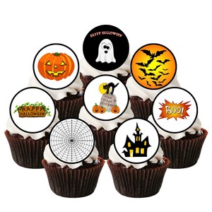 Adornos comestibles para cupcakes de Halloween: adornos para tartas hechos con discos de oblea
