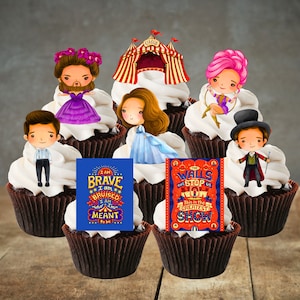 Adornos comestibles para cupcakes con temática de circo de Greatest Show