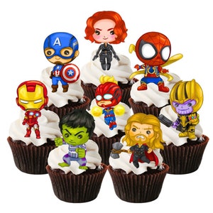 Superhero Mix Essbare Cupcake Toppers - Torten Dekorationen Oblaten #1