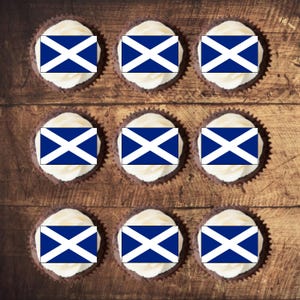Eetbare cupcaketoppers Schotse vlag - Schotse vlag Six Nations Cake Decorations
