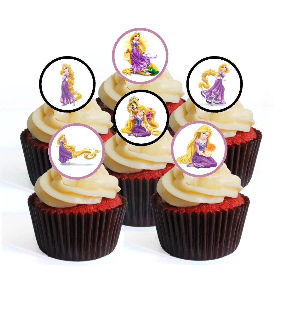 Precut Disney Princess Rapunzel 12 Edible Cupcake Top vrogue.co