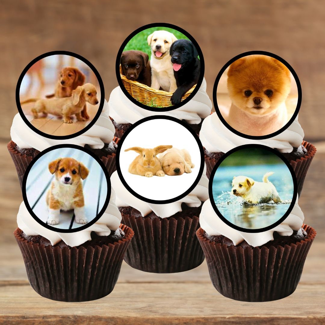 Cupcake Toppers Dog Cupcake Cake Cute Puppies Edible Cupcake