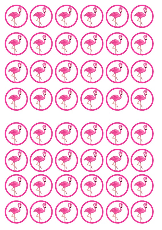 48 Flamingo S Edible Mini Cupcake Toppers Wafer Card Etsy - 48 roblox girl 3 edible mini cupcake toppers wafer card etsy