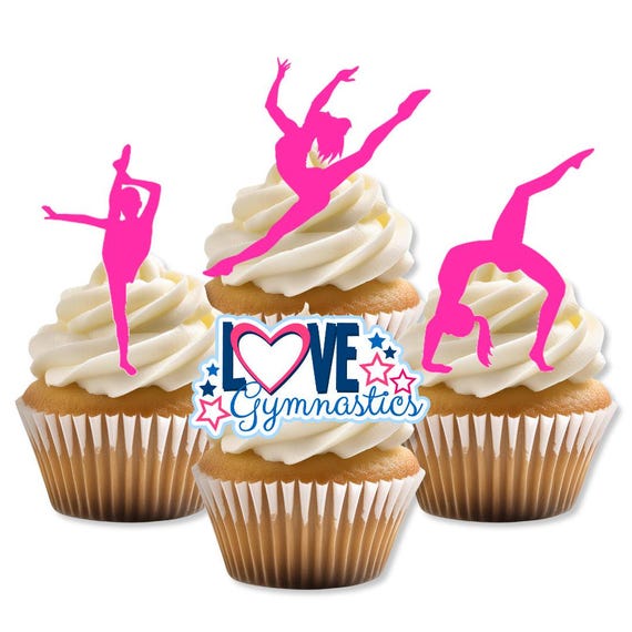 Decorazioni per cupcake a tema ginnastica - Decorazioni per feste - Set da 12 - Italia