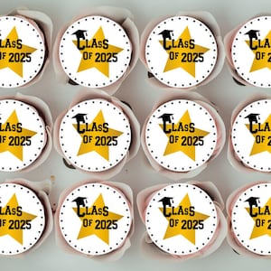 Décorations de cupcakes comestibles promotion 2025 - biscuit en forme de disque de remise des diplômes + décorations de gâteau n° 3