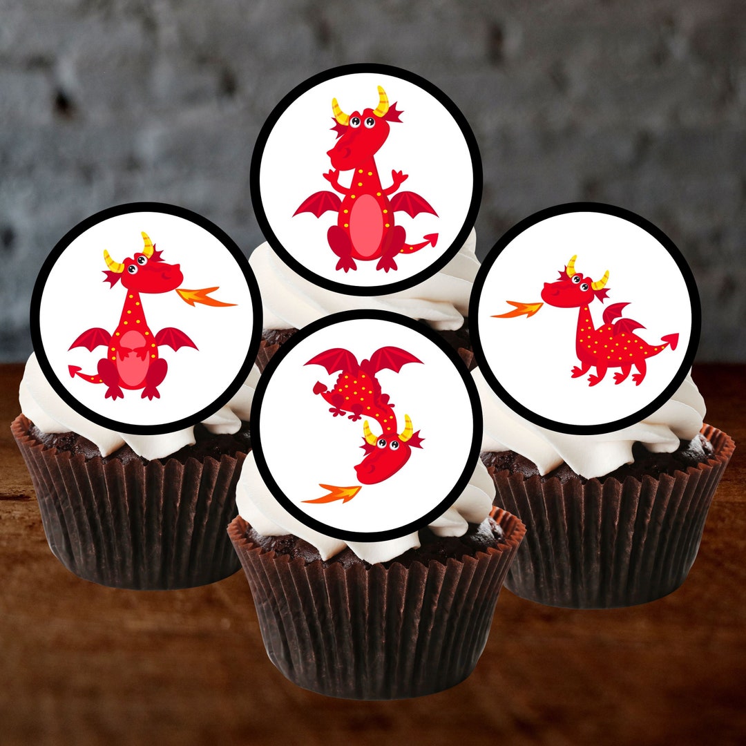 Drexel University Dragons Logo Cupcake Picks - Set Of 6, Food-Safe Acrylic, 3.5" Tall, Officially Licensed - View #10