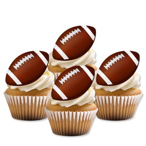 Eetbare cupcaketoppers American Football - Taartversieringen sportthema