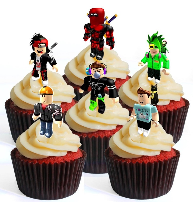 12 Roblox Character Boy 3 Precut Edible Cupcake Toppers Stand Up Wafer Cake Decorations - roblox character ideas boys