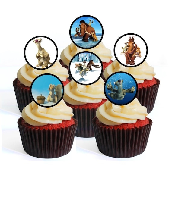 24 Ice Age Precut Edible Cupcake Toppers Wafer Card Disc Etsy