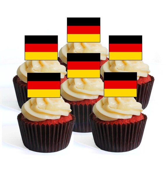 24 Deutschland German Flag Precut Edible Cupcake Toppers Etsy - 48 roblox girl 3 edible mini cupcake toppers wafer card etsy