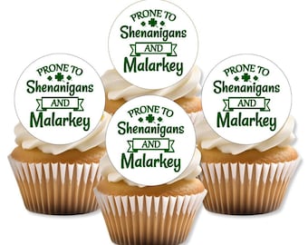 Adornos comestibles para cupcakes del Día de San Patricio, propensos a travesuras y tonterías
