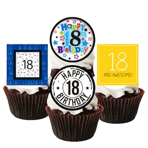 Essbare Cupcake Toppers 18.Geburtstagskind