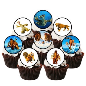 Eetbare cupcaketoppers Ice Age - Taartdecoraties met filmthema
