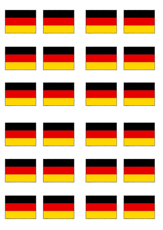 24 Deutschland German Flag Precut Edible Cupcake Toppers Wafer Card Disc Cake Decorations Stand Up - german flag roblox