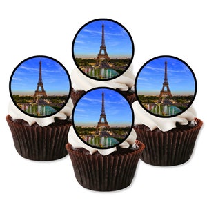 Décorations comestibles pour cupcakes Paris Tour Eiffel - France Décorations pour gâteaux gaufrettes à thème #1