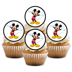 Décorations pour cupcakes comestibles M!ckey Mouse - Gaufrettes pour gâteaux sur le thème du film