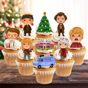 Home Alone Cupcake Toppers - Film Thema Essbare Weihnachtstortendekoration