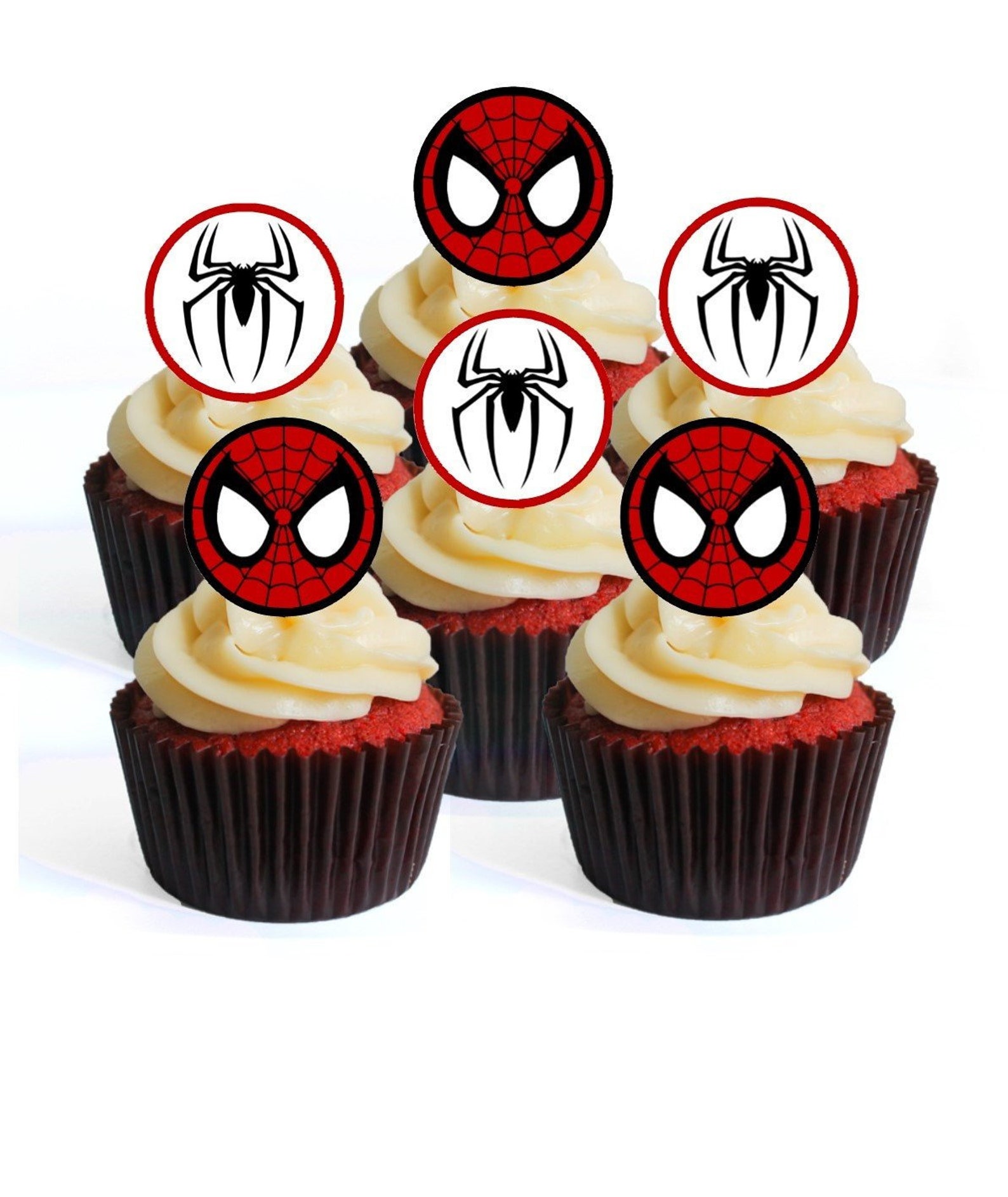 24 Spiderman 2 Edible Cupcake Toppers wafer card disc cake Etsy