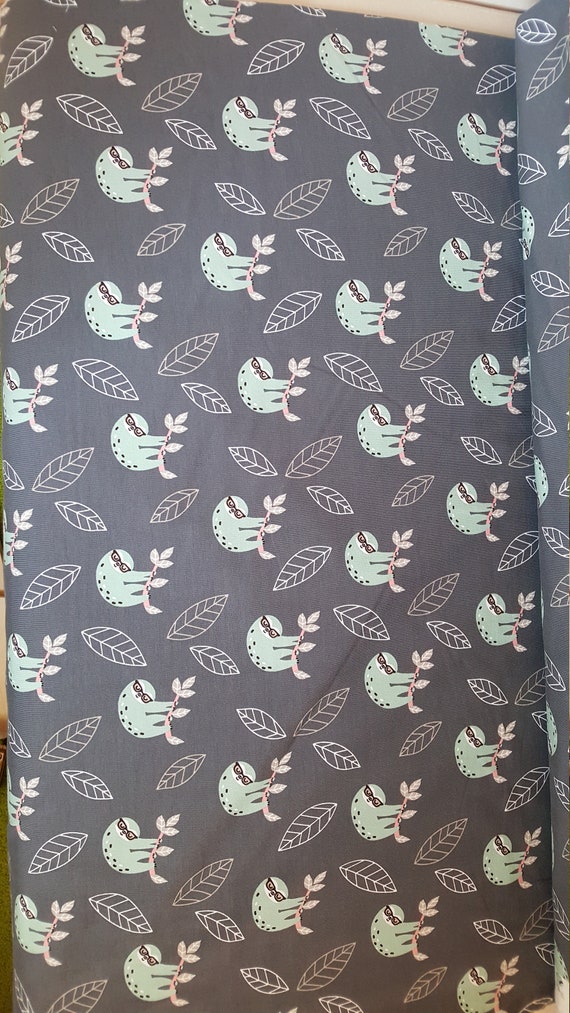 Jersey Länge: 0,5m x Vb Faultier grau French Terry